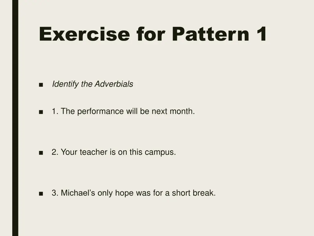 exercise for pattern 1