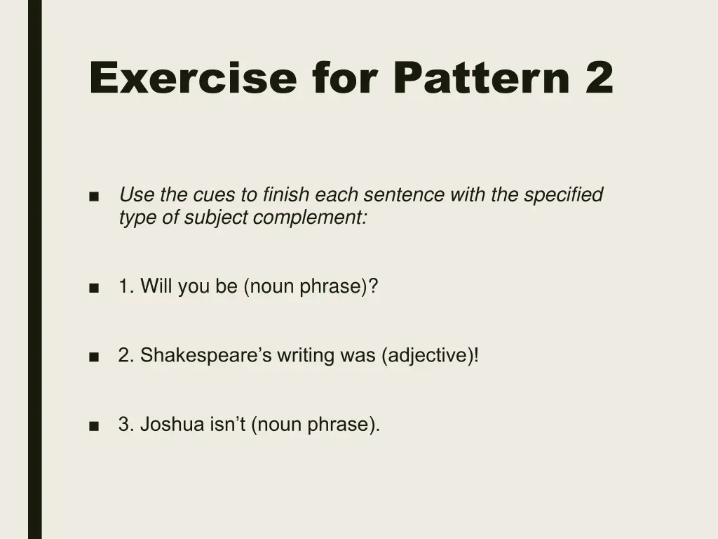 exercise for pattern 2