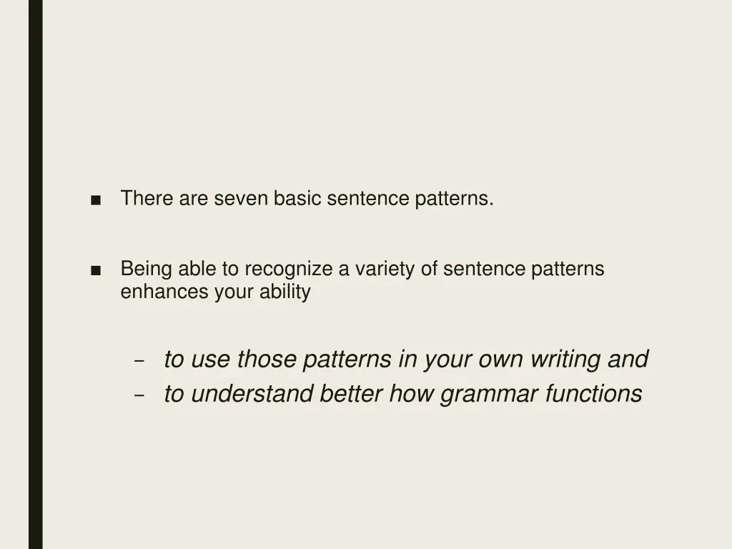 there are seven basic sentence patterns