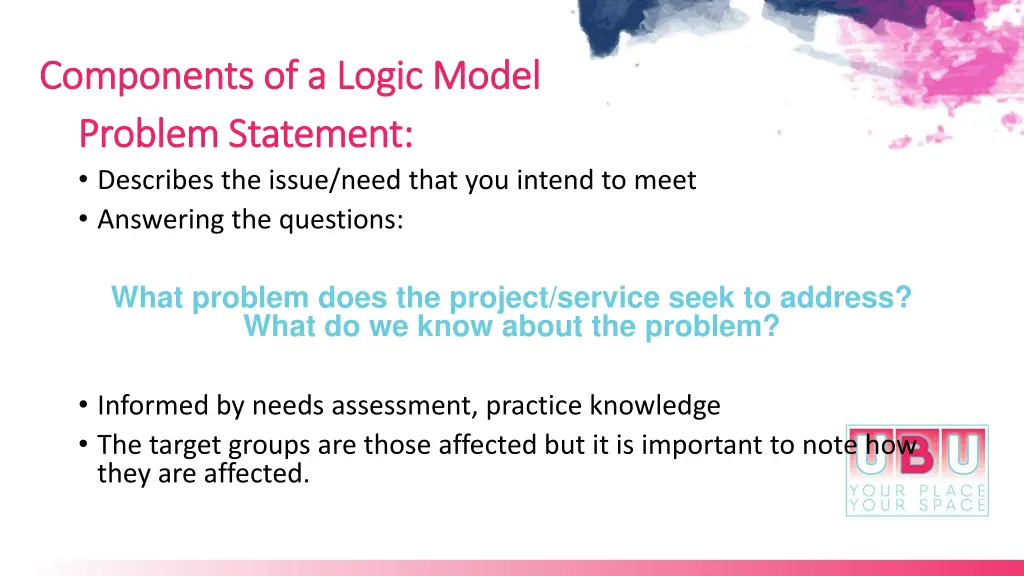 components of a logic model components of a logic