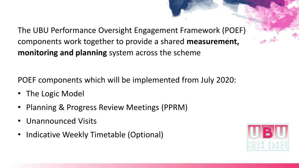 the ubu performance oversight engagement