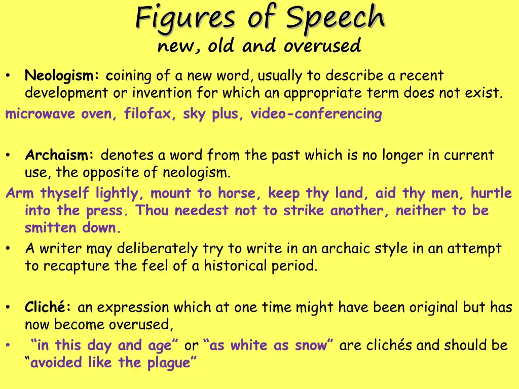 figures of speech new old and overused neologism