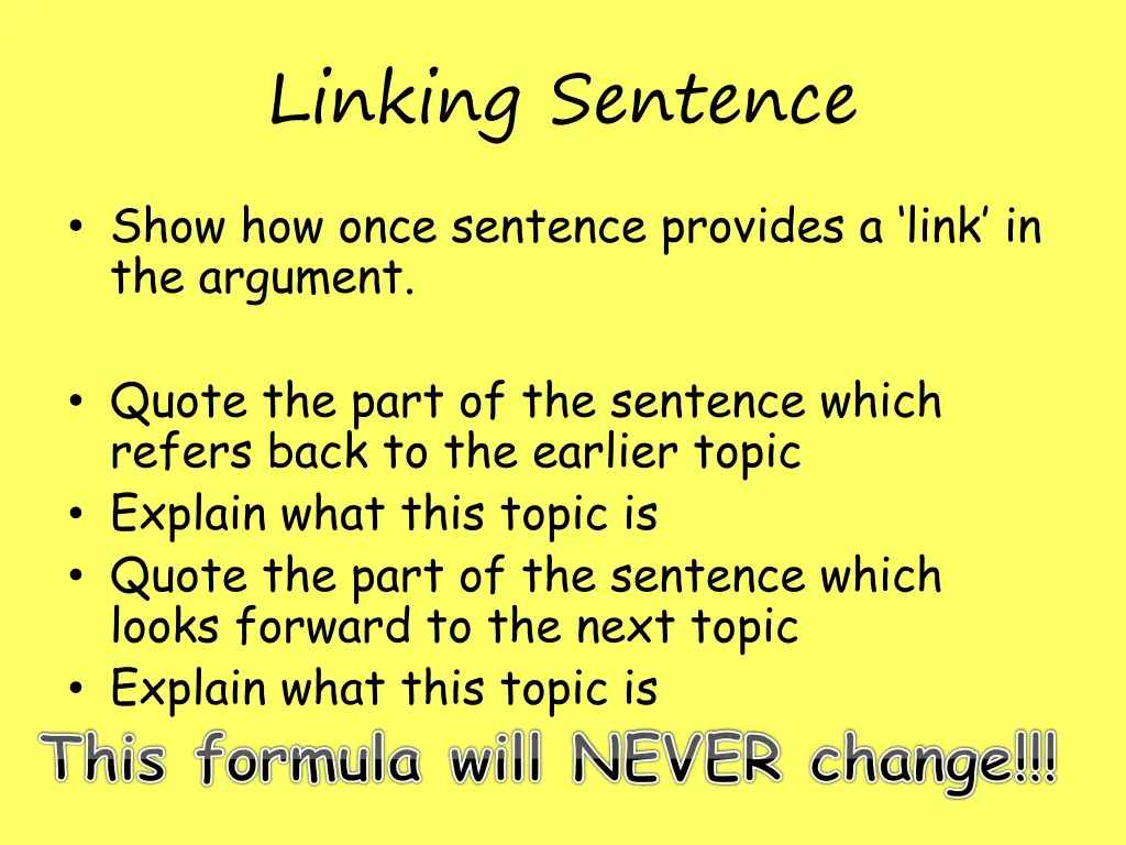 linking sentence