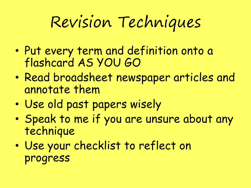 revision techniques