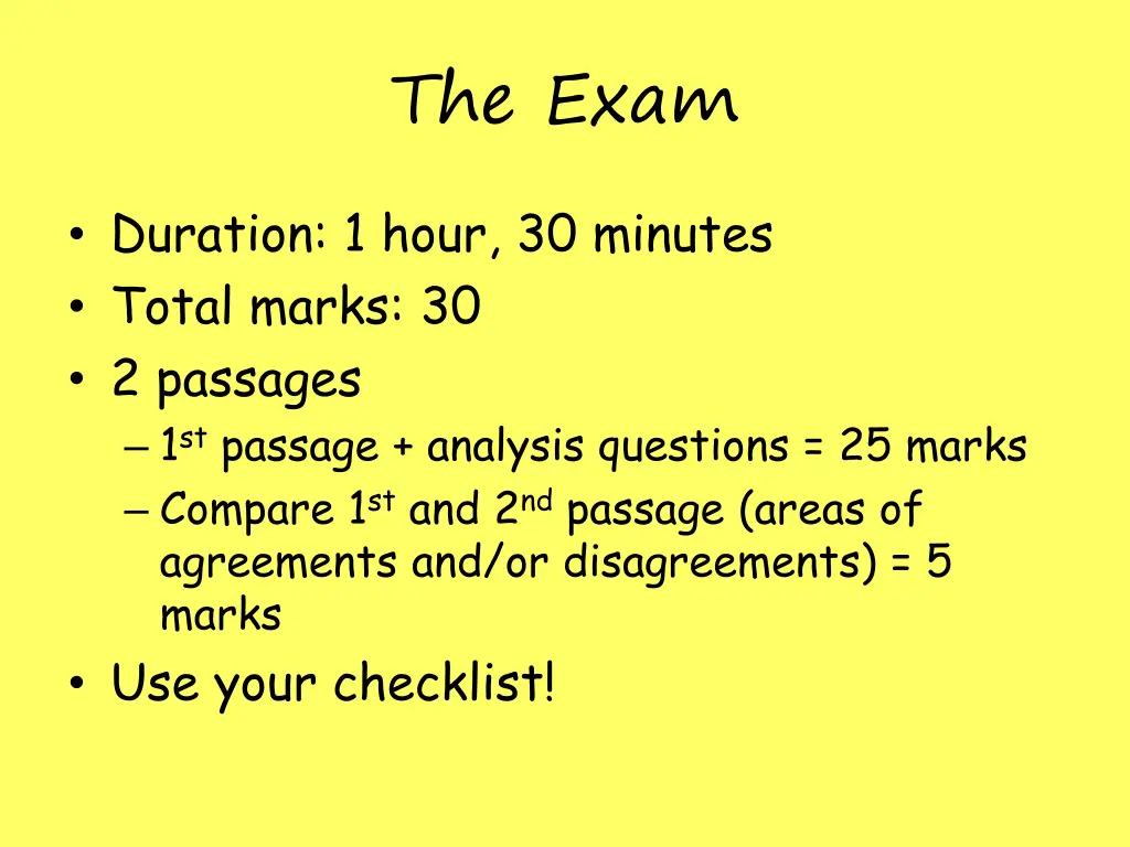 the exam