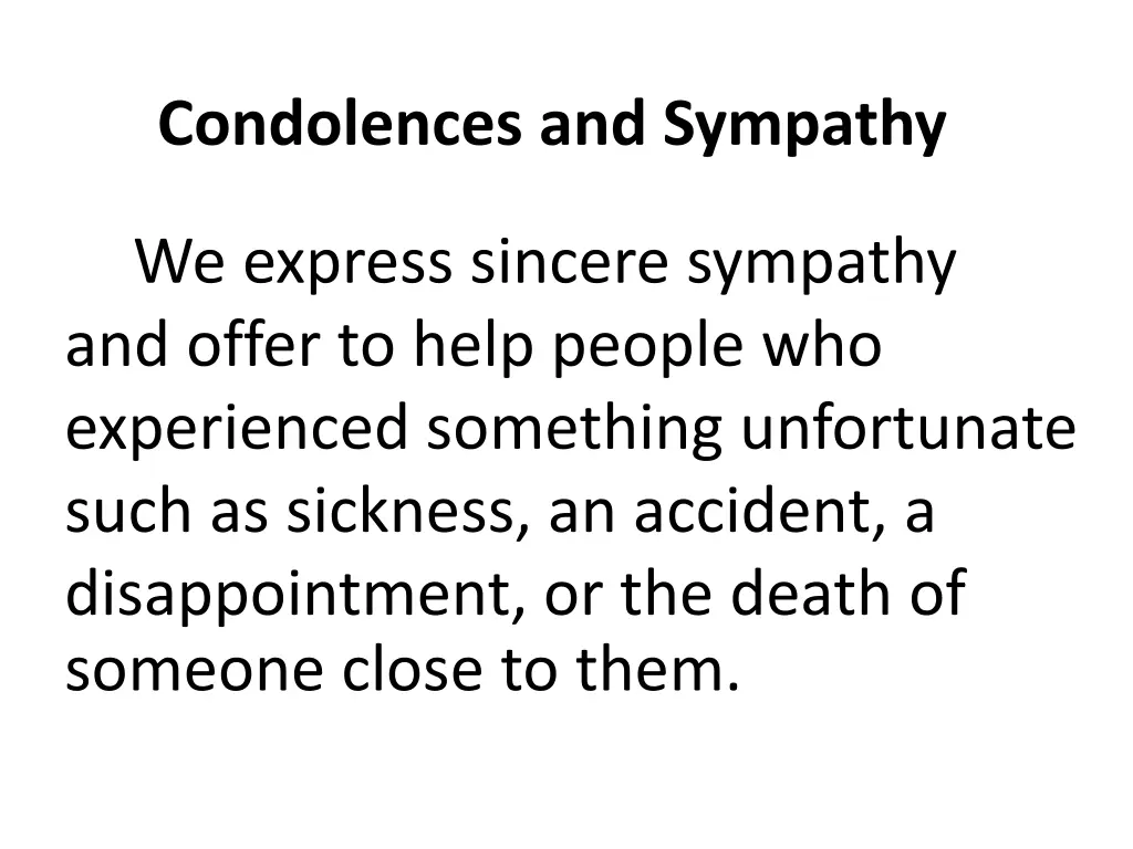 condolences and sympathy