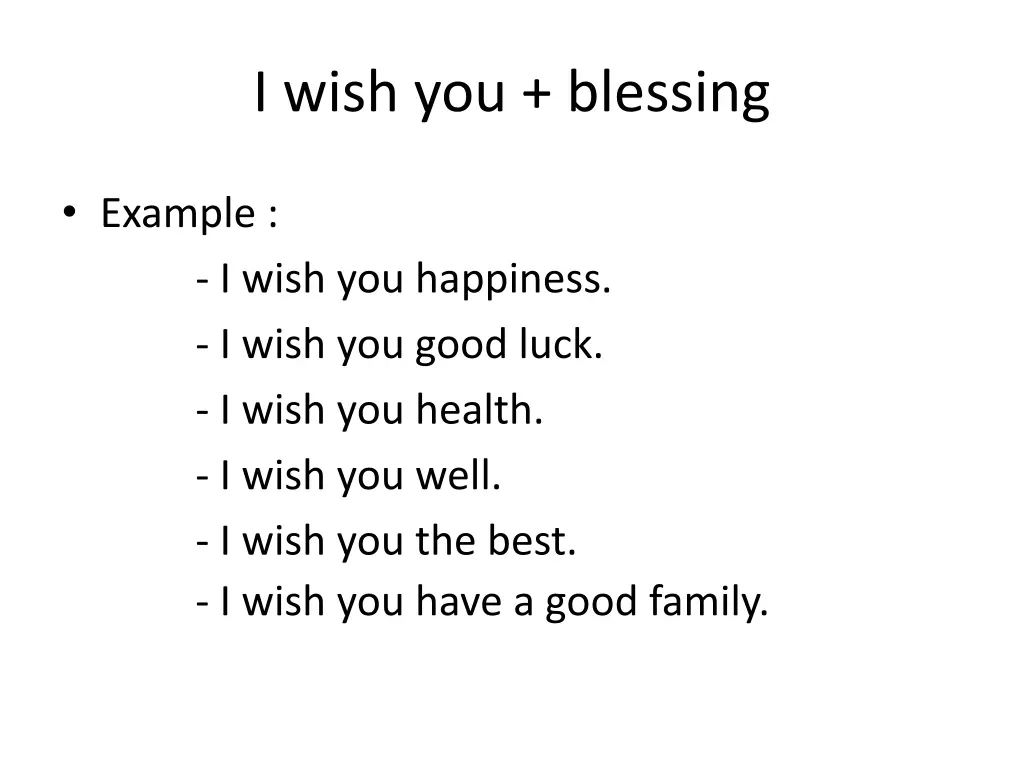 i wish you blessing