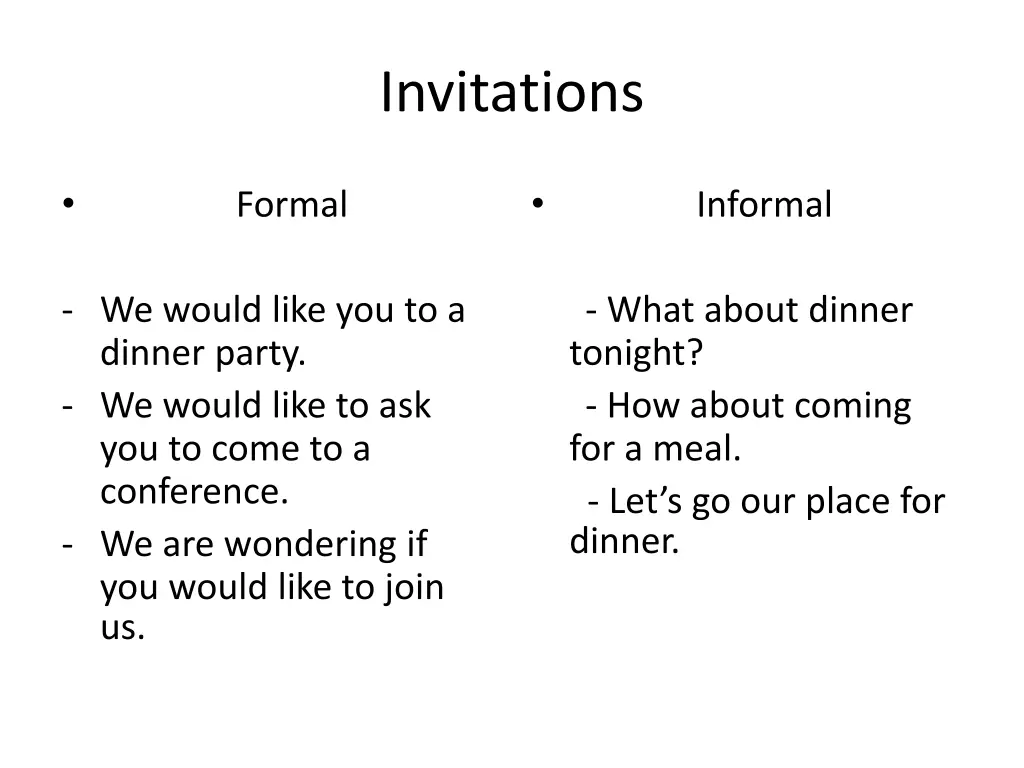 invitations