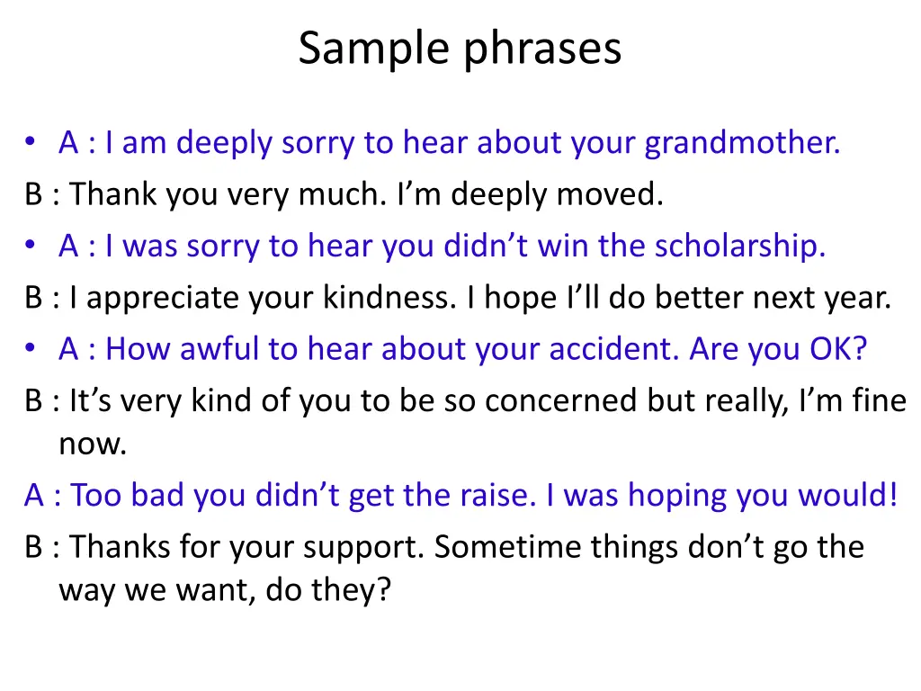 sample phrases