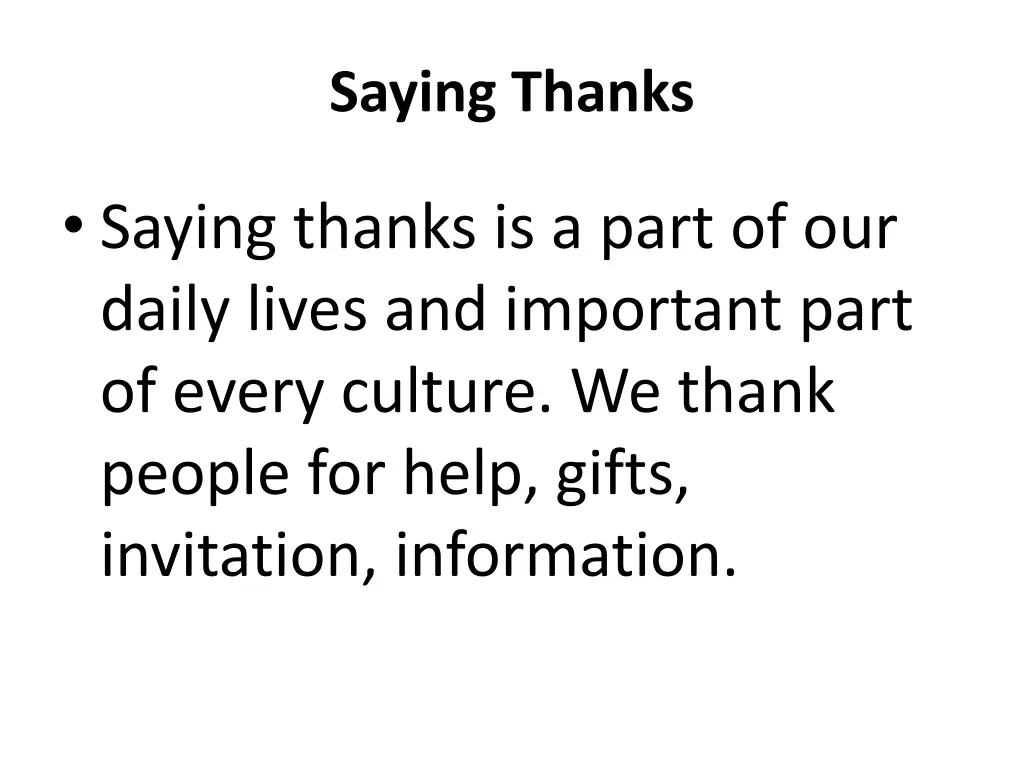 saying thanks