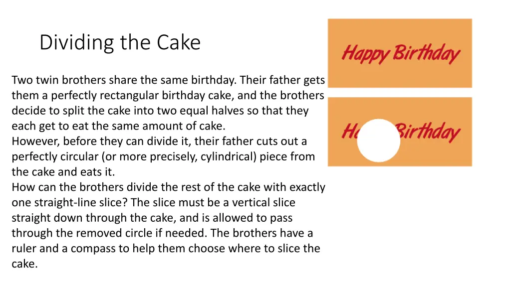 dividing the cake