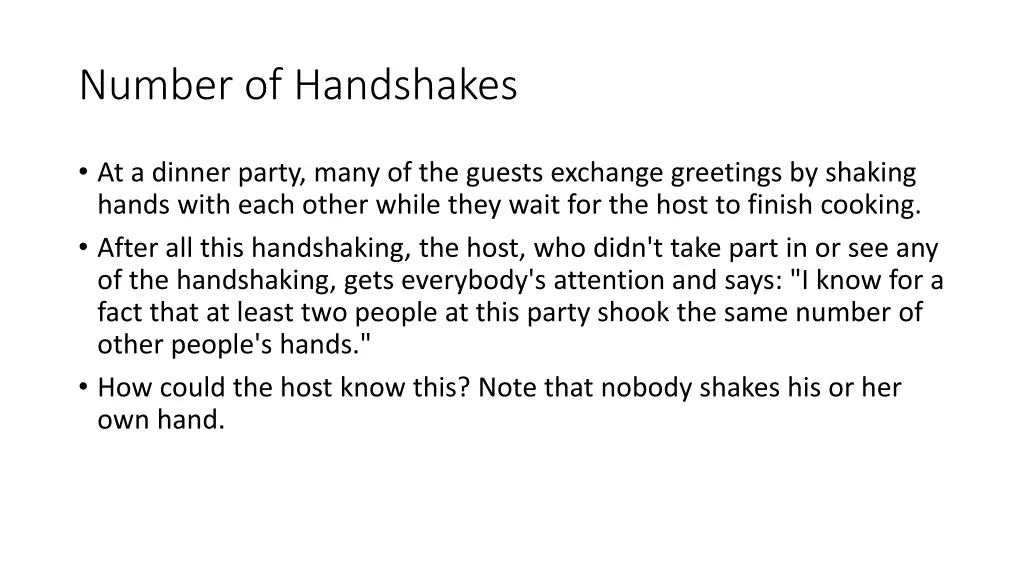 number of handshakes