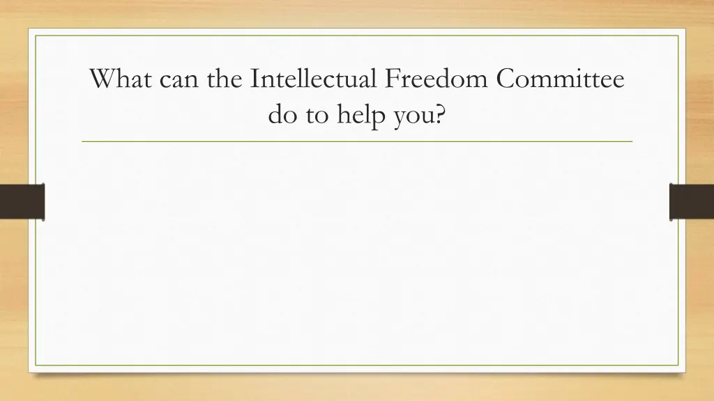 what can the intellectual freedom committee