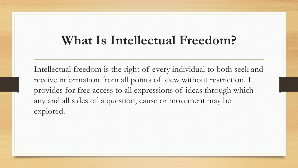 what is intellectual freedom