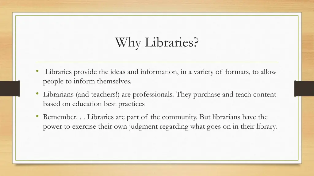 why libraries