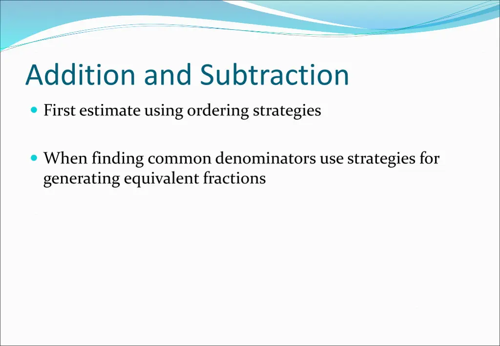 addition and subtraction