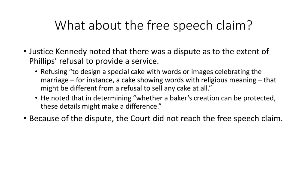 what about the free speech claim