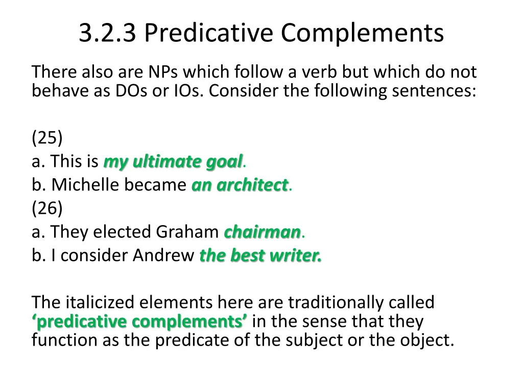 3 2 3 predicative complements