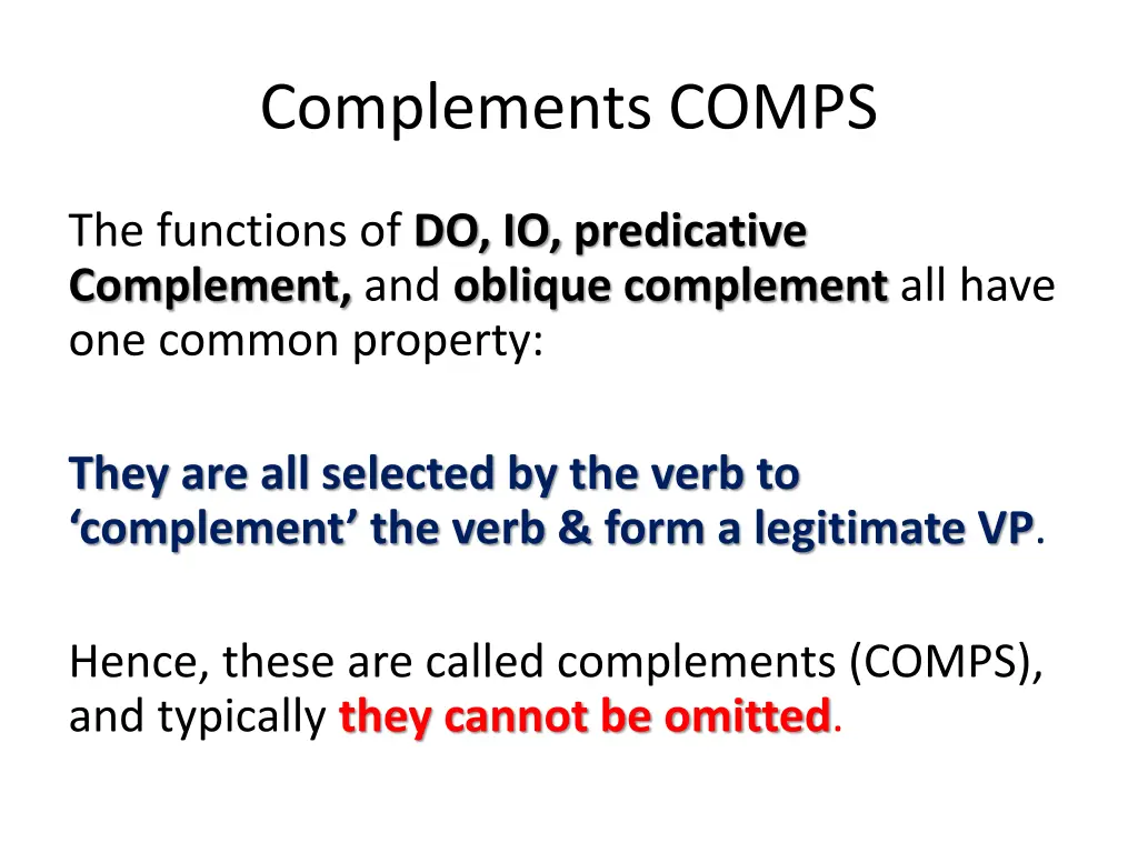 complements comps