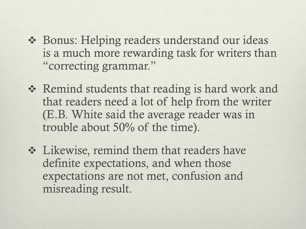 bonus helping readers understand our ideas