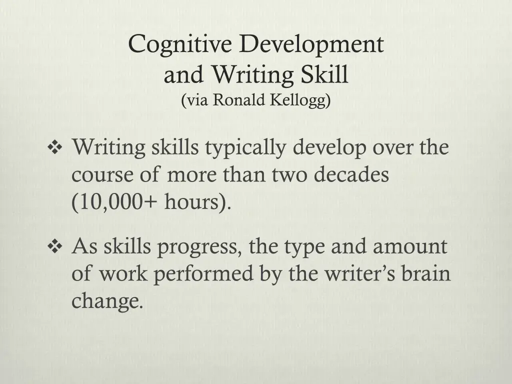 cognitive development and writing skill