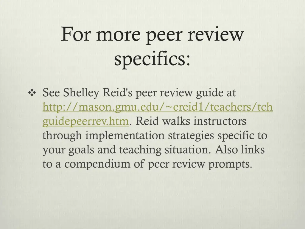 for more peer review specifics