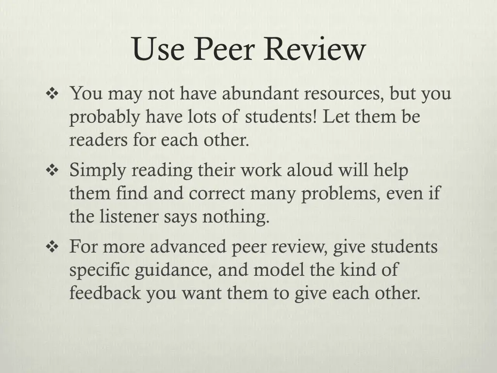 use peer review