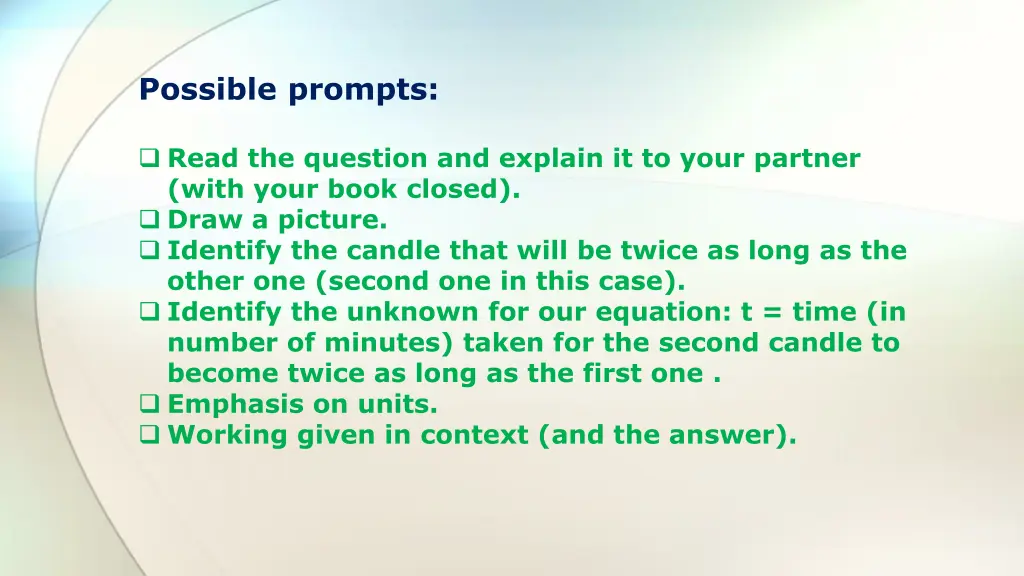 possible prompts