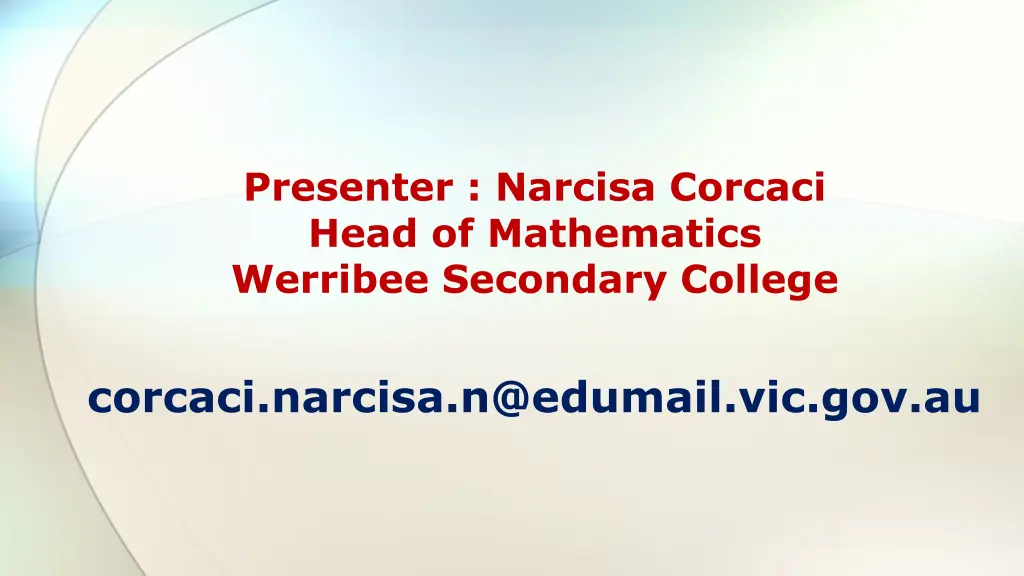 presenter narcisa corcaci head of mathematics