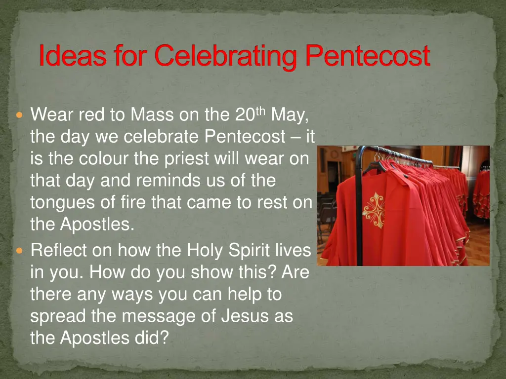 ideas for celebrating pentecost 1