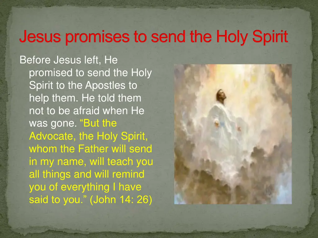 jesus promises to send the holy spirit