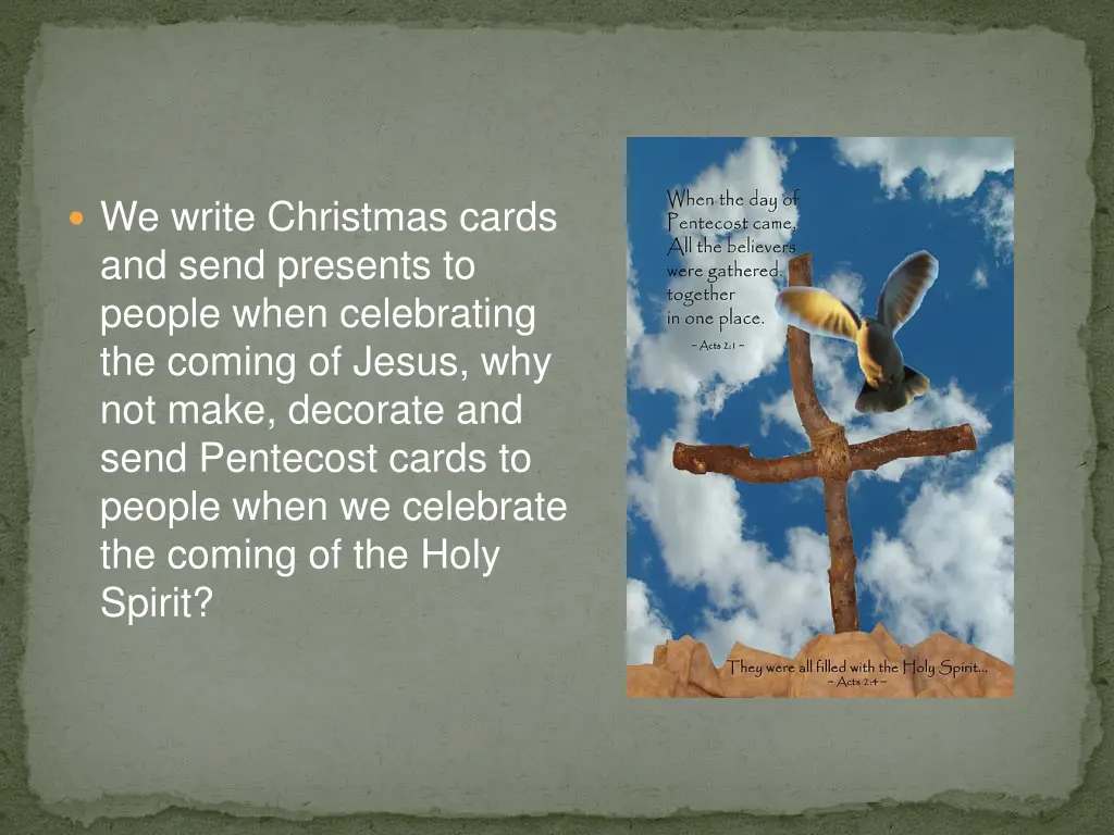 we write christmas cards and send presents