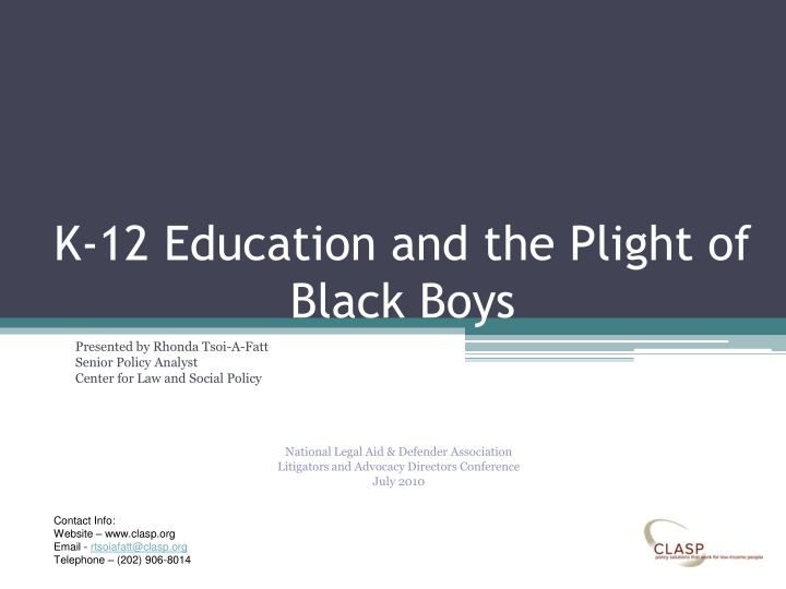 k 12 education and the plight of black boys