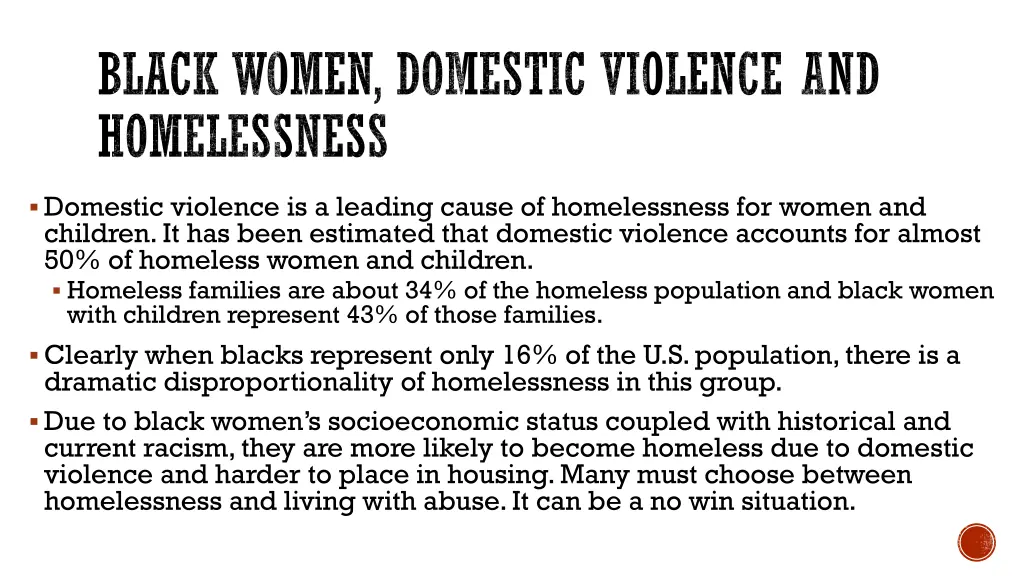 black women domestic violence and homelessness