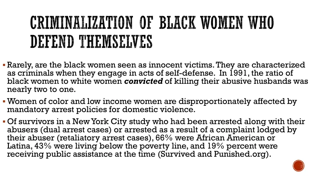 criminalization of black women who defend