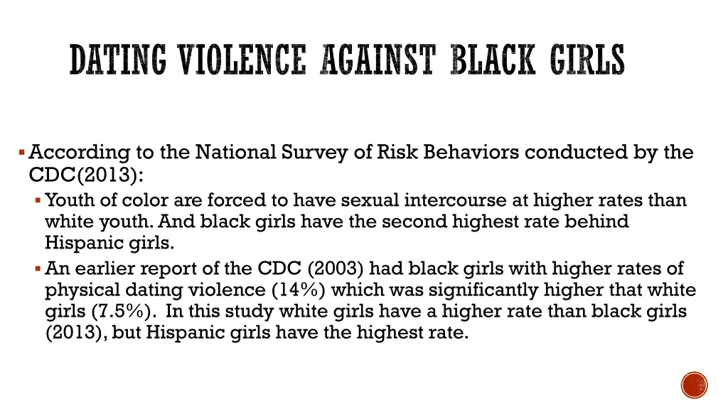 dating violence against black girls