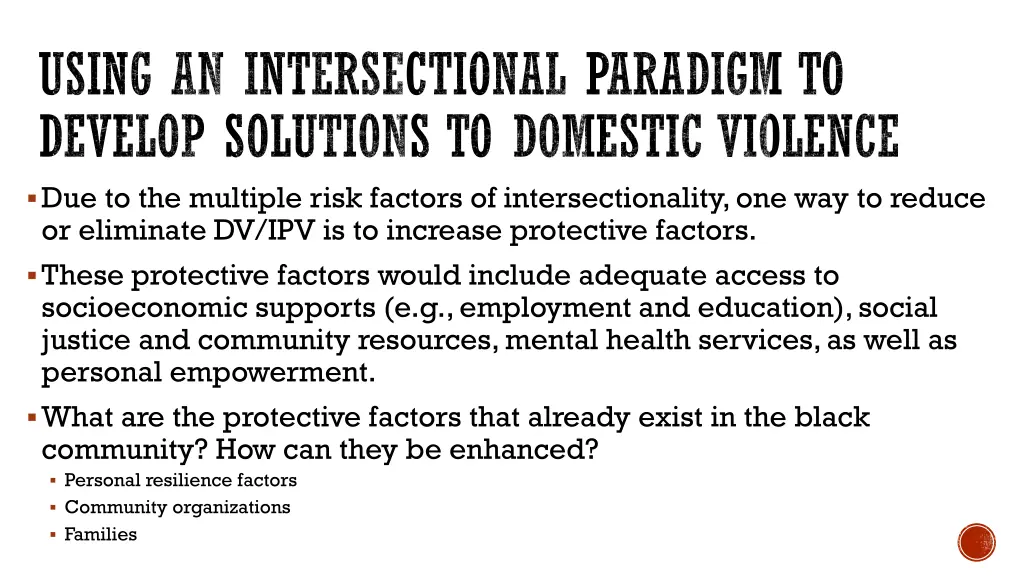 using an intersectional paradigm to develop