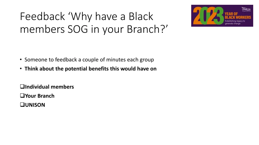 feedback why have a black members sog in your