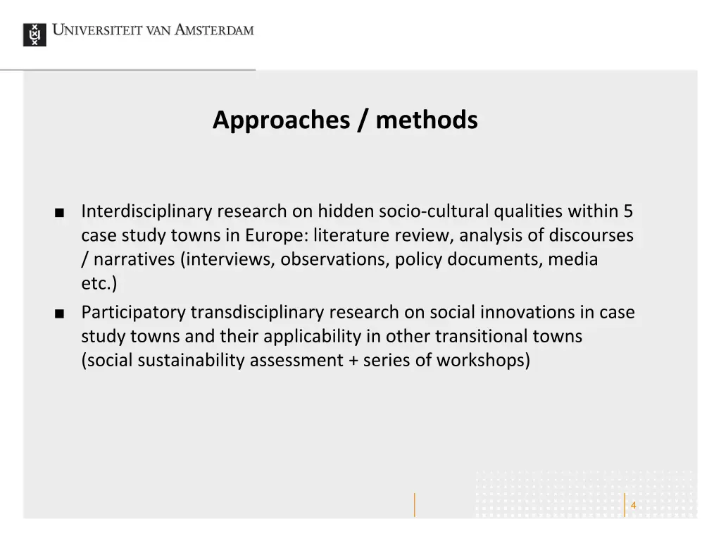 approaches methods