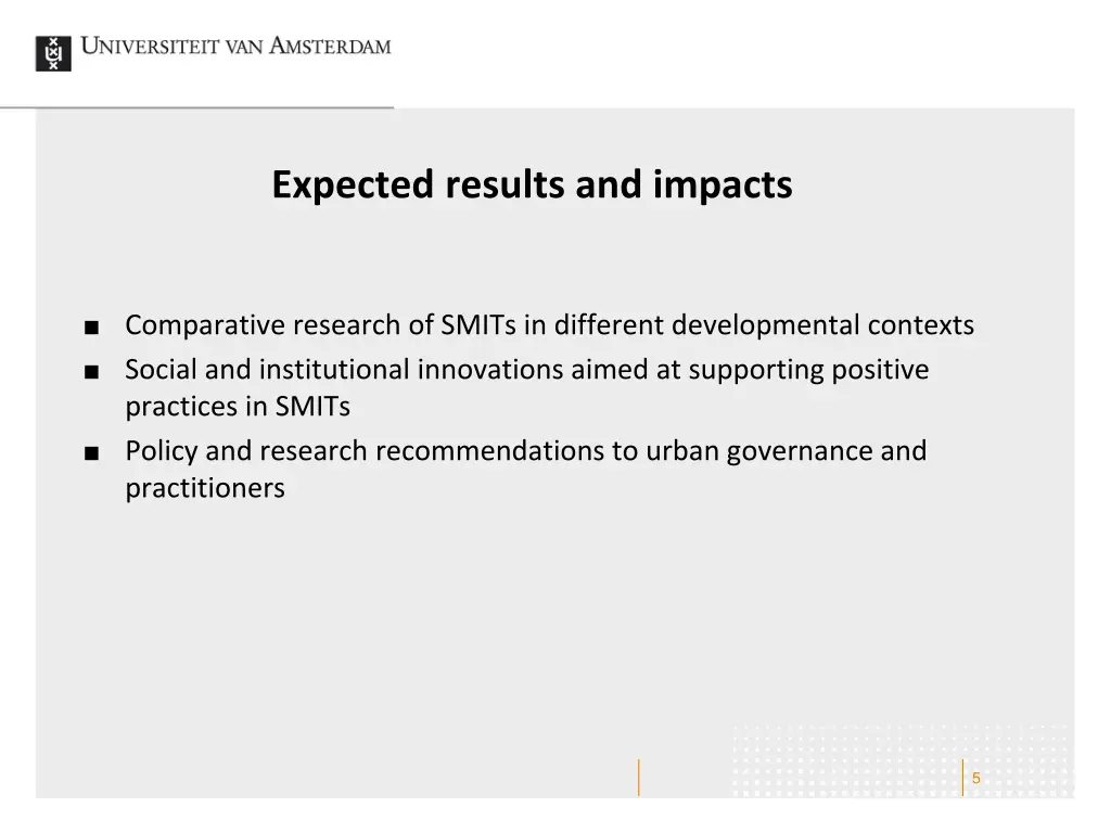 expected results and impacts