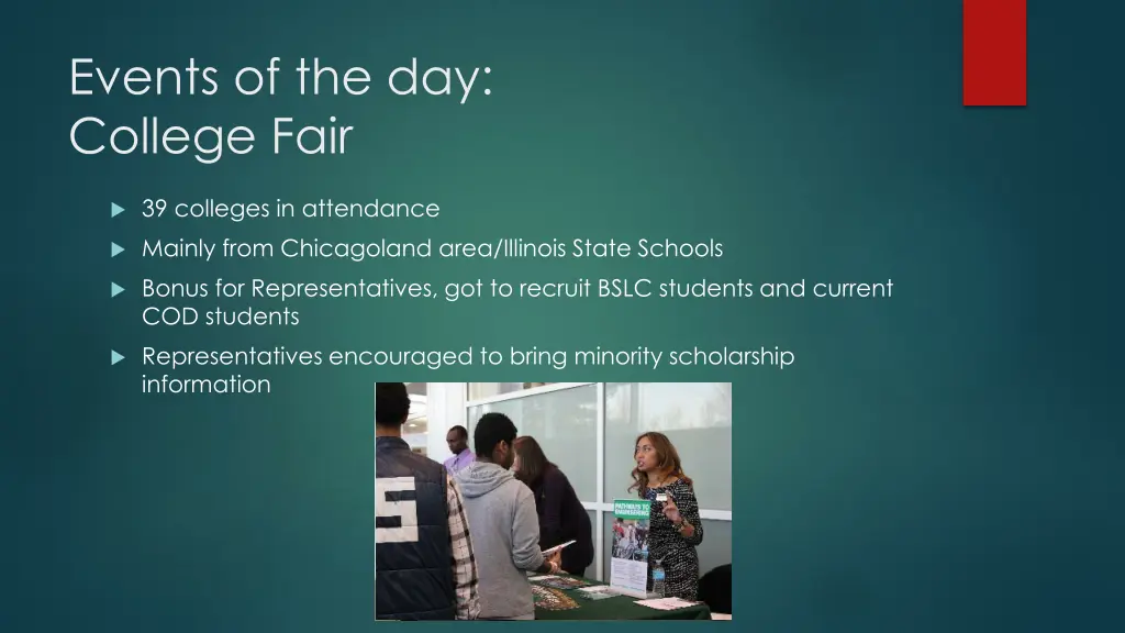 events of the day college fair