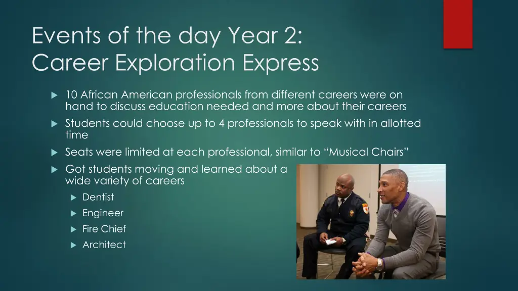 events of the day year 2 career exploration