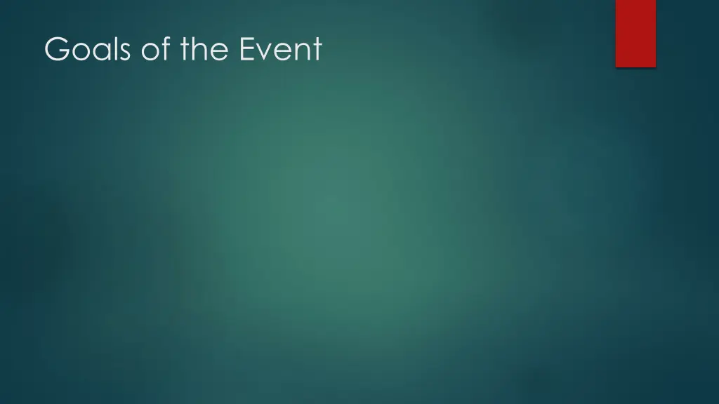 goals of the event