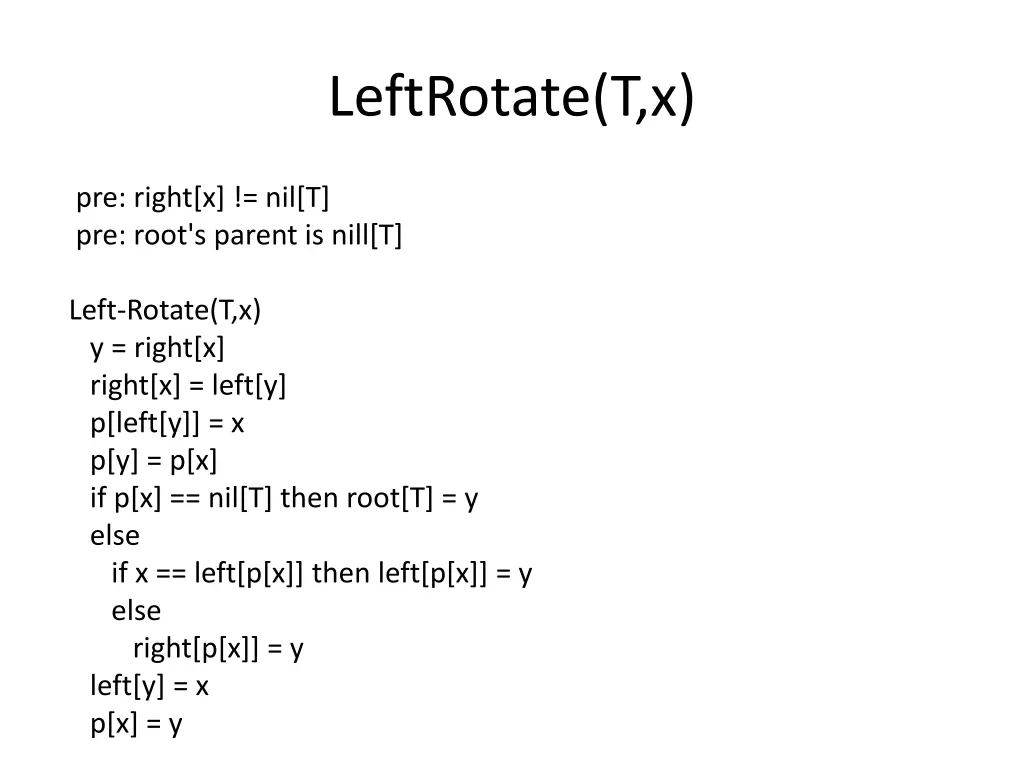 leftrotate t x