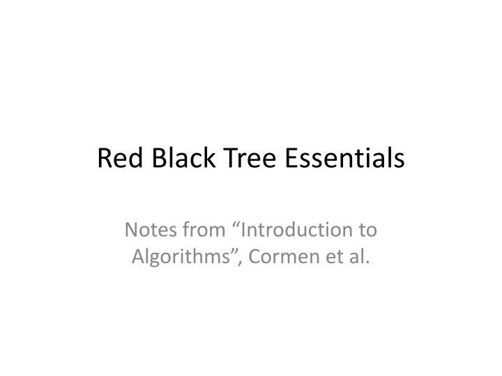 red black tree essentials