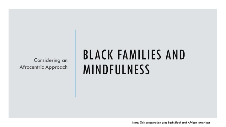 black families and mindfulness