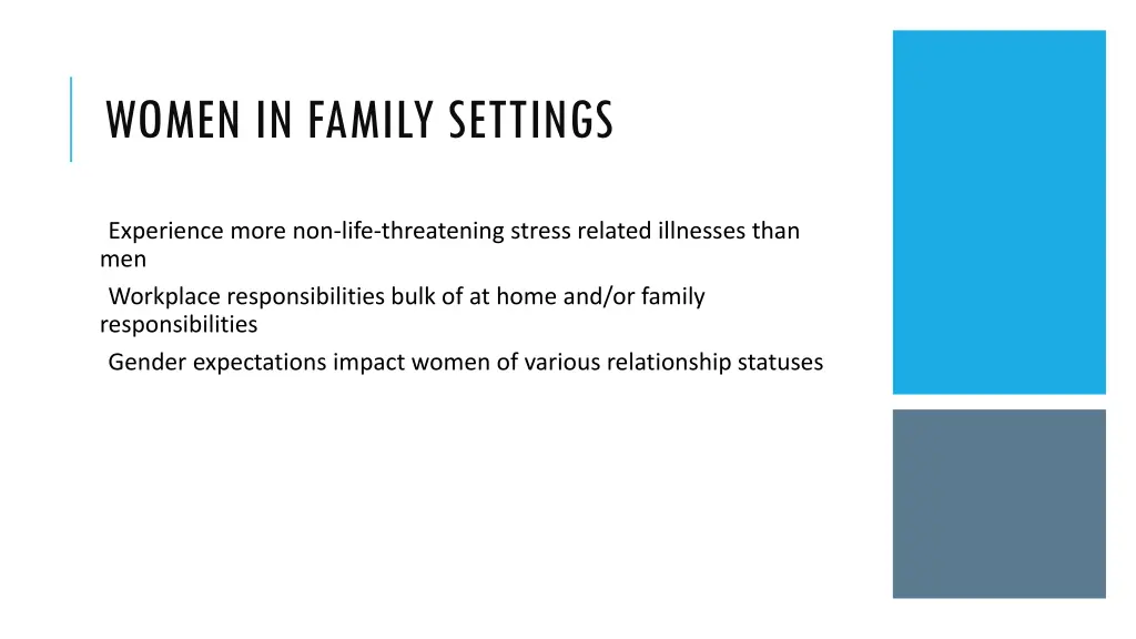 women in family settings