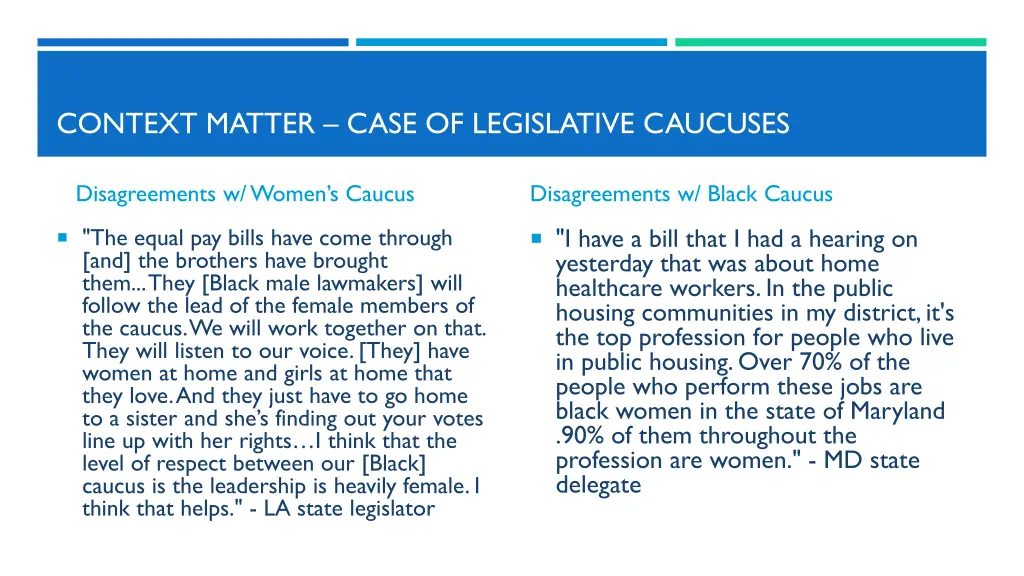 context matter case of legislative caucuses