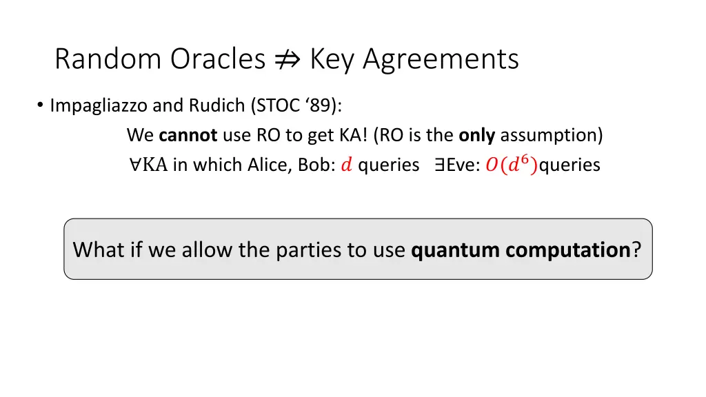 random oracles key agreements