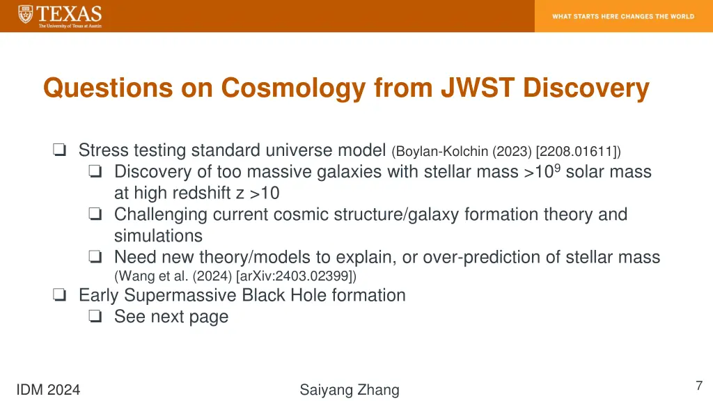 questions on cosmology from jwst discovery